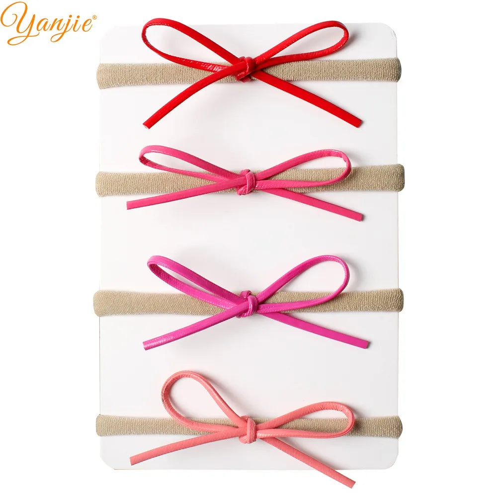 Classical Suede Bow Baby Nylon Headband for Girls