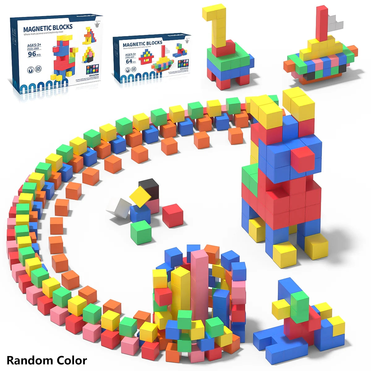 Magnetic Cubes Building Blocks STEM Learning Toy for Kids