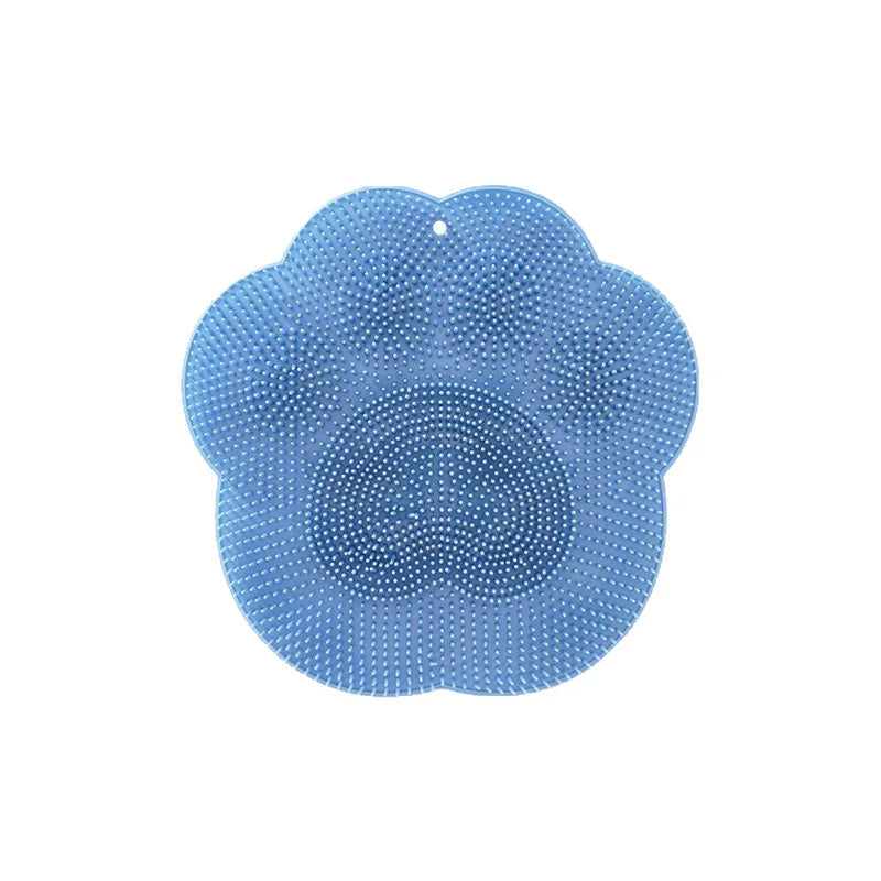 New Bathroom Use Silicone Non-slip Foot Basin Cleaning Pad, with Suction Cup for Exfoliation Shower Head Massage Bath Brush