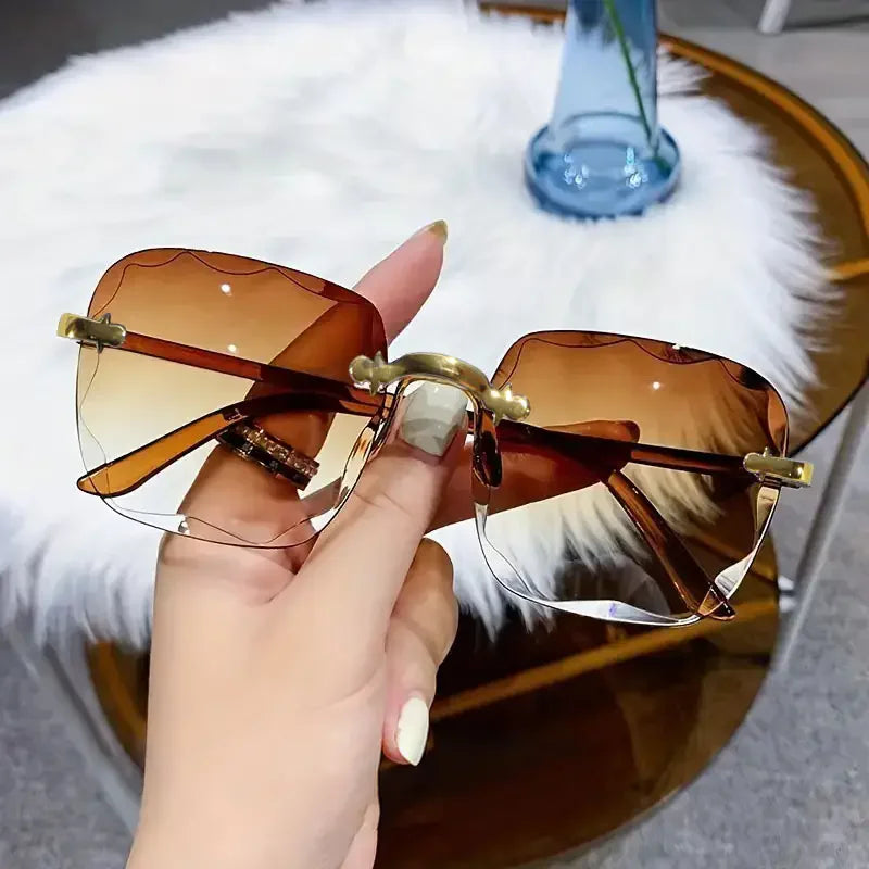 3PCS Rimless Square UV400 Sunglasses Set for Men & Women