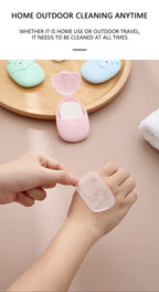 50/150Pcs Travel Soap Sheets Portable Soap Paper Bath Hand Outdoor Travel Cleaning Soap Sheet Fragrance Foam Suitable Camping