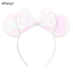 Embroidered Sequin Ears Bow Headband for Women & Girls