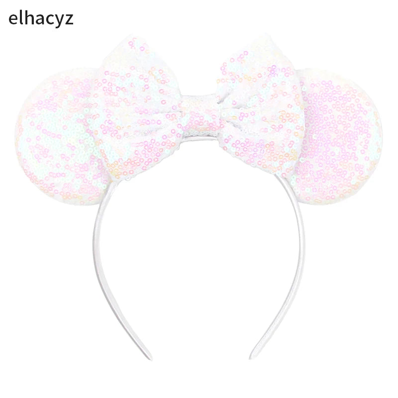 Embroidered Sequin Ears Bow Headband for Women & Girls
