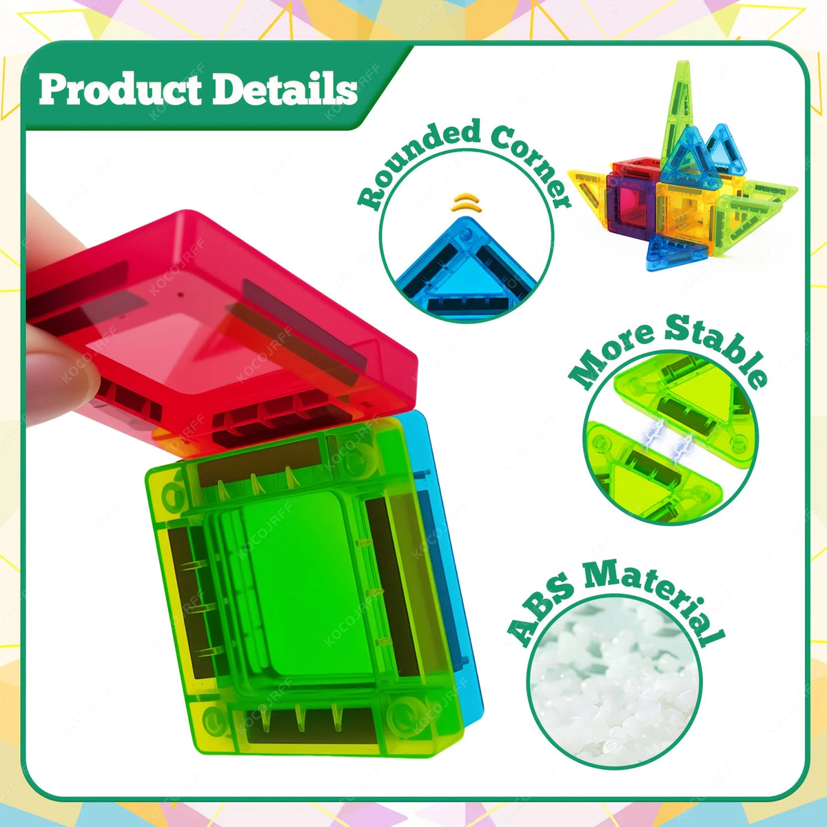 Mini Magnetic Tiles Travel Building Set with Metal Storage Box