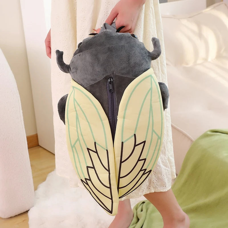45CM Cartoon Cicada Beetle Plush Backpack Soft Stuffed Toy