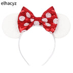 Embroidered Sequin Ears Bow Headband for Women & Girls
