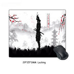 Samurai Warrior MousePad Gamer Computer Accessories Keyboard Table Mat Black Mouse pad Company Gaming Laptop Desk Accessory Pc