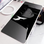 Black and White Anime Girl Table Mat Large Mouse Pad Office Keyboard Edge Locking Desk Mat Gaming Accessories Non-slip Mousepad