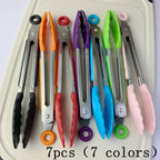 Anti-Slip Stainless Steel Cooking and Serving Tongs for Kitchen