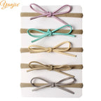 Classical Suede Bow Baby Nylon Headband for Girls