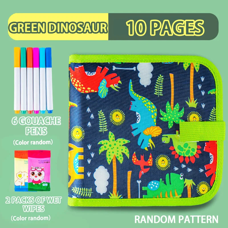 Erasable Reusable Doodle Book Drawing Pad with 12 Watercolor Pens