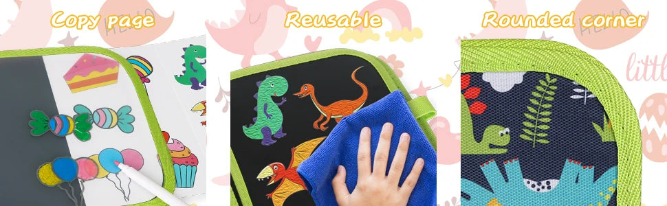 Erasable Reusable Doodle Book Drawing Pad with 12 Watercolor Pens