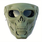 Windproof Full Face Skull Mask – Colored Goggles , Skeleton Design, Perfect for Halloween , Day of the Dead , Cosplay