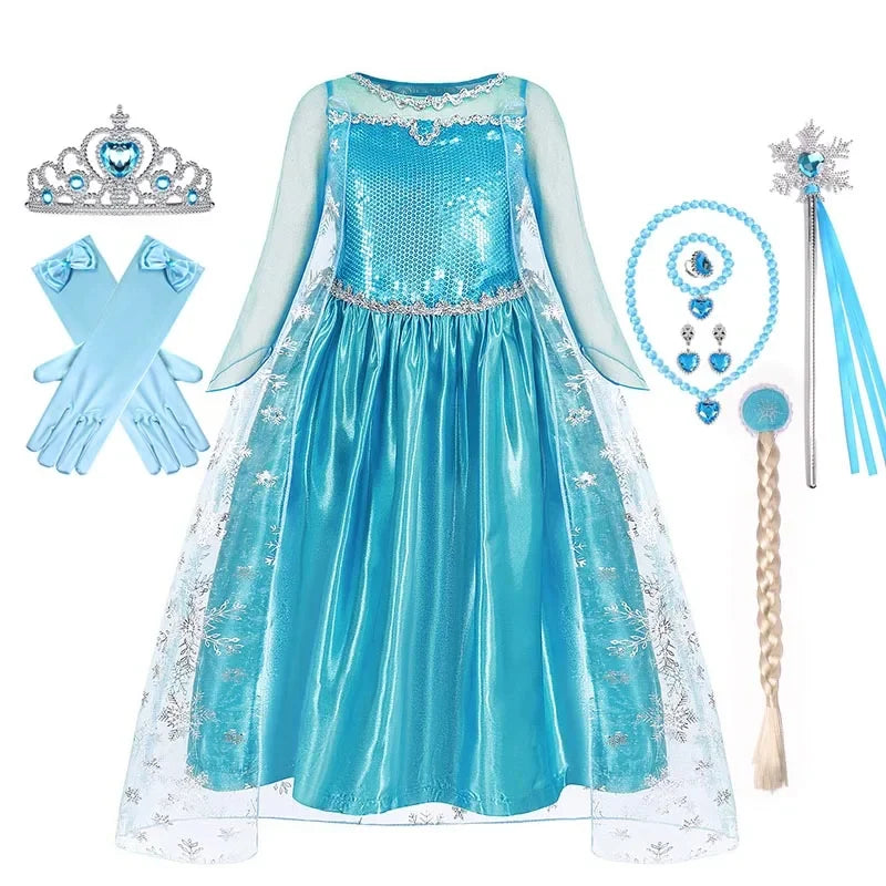 Girls Princess Costume Dress – Disney Inspired Cinderella, Snow White & Rapunzel