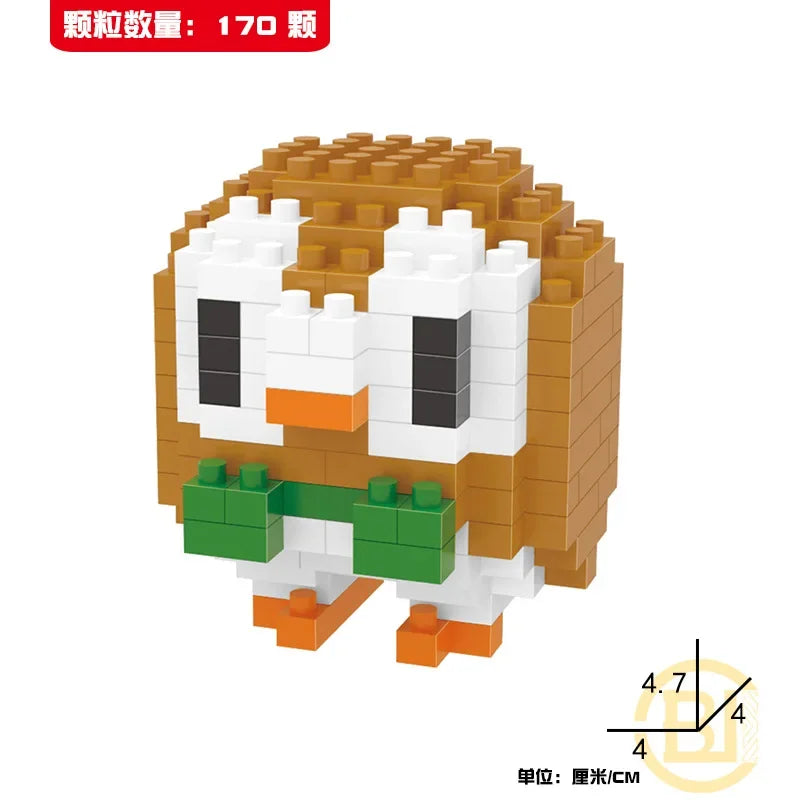 DIY Pokemon Blocks Small Cartoon Mini Building Block Pikachu Charizard Eevee Mewtwo Anime Assemble Action Model Dolls Toys