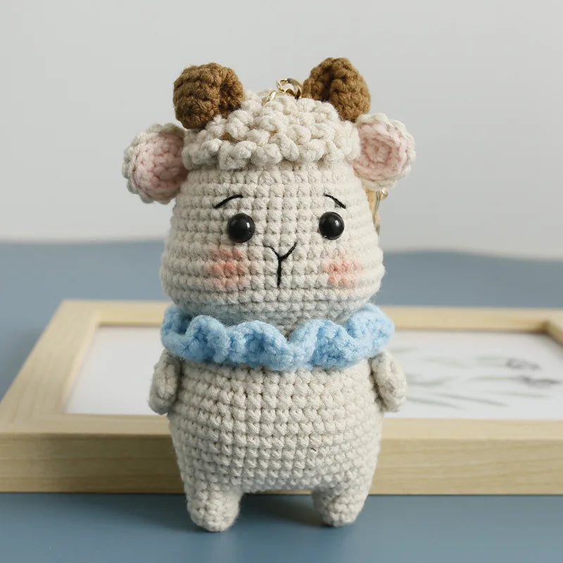 Cute Puppy Crochet Keychain Handmade Dog Bag Charm