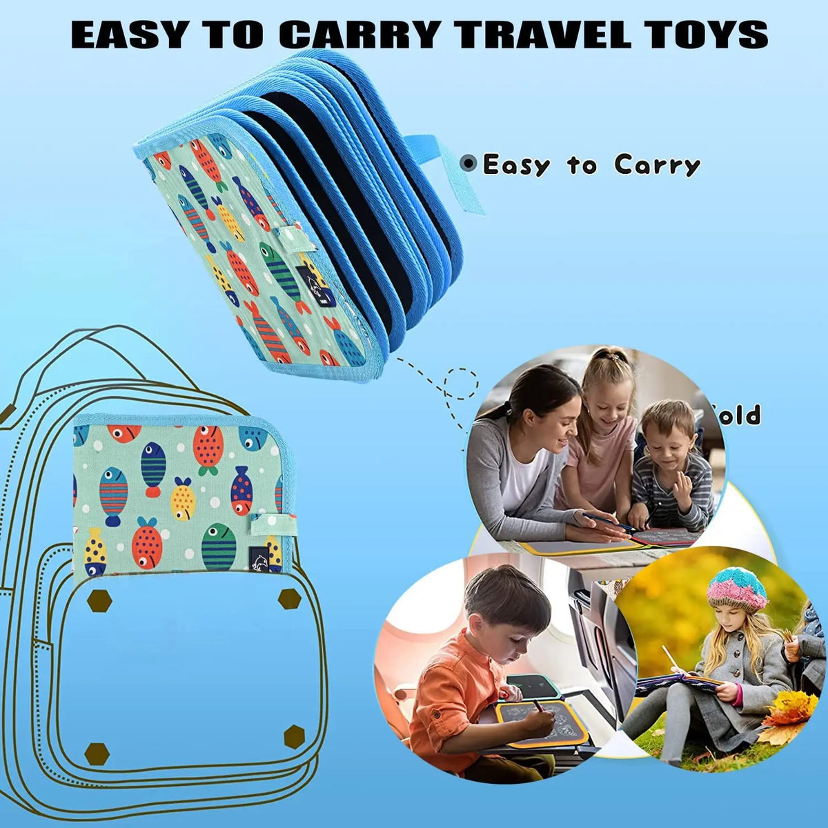 Erasable Reusable Doodle Book Drawing Pad with 12 Watercolor Pens