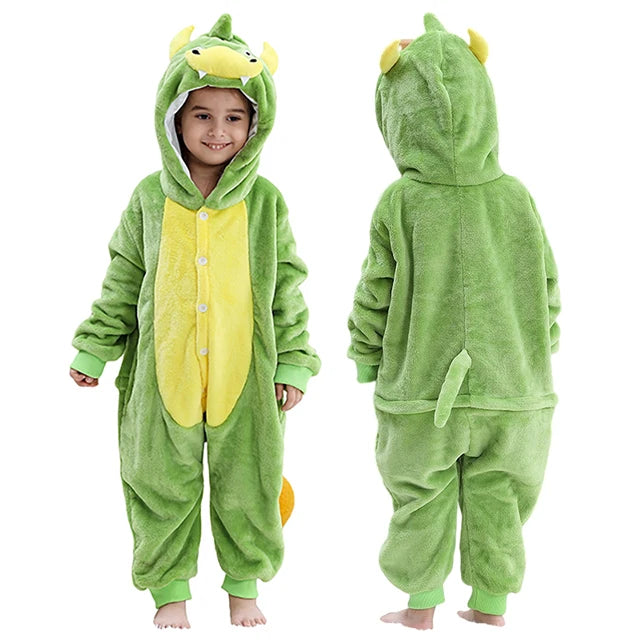 MICHLEY Carnaval Capybara Flannel Blanket Sleepers Onesie Hooded Children Costume Clothes Jumpsuit Sleepwear For Boys Girls