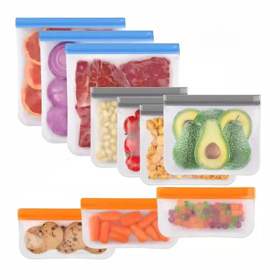 Reusable Silicone Food Storage Bags – Leakproof Freezer Storage Set