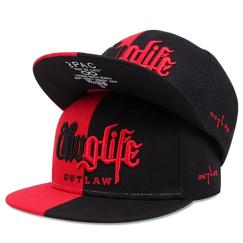 Thug Life Embroidery Snapback Baseball Cap for Streetwear Style
