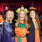 Three-Eyed Alien Headband Halloween Monster Plush Cute Headwear Hat Accessories for Theme Party Girls and Kids