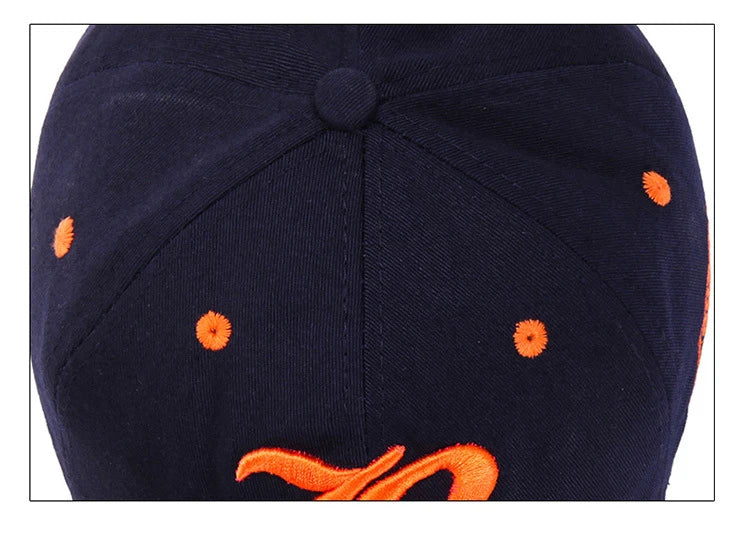 Embroidered Cotton Snapback Baseball Cap for Casual Outdoor Style