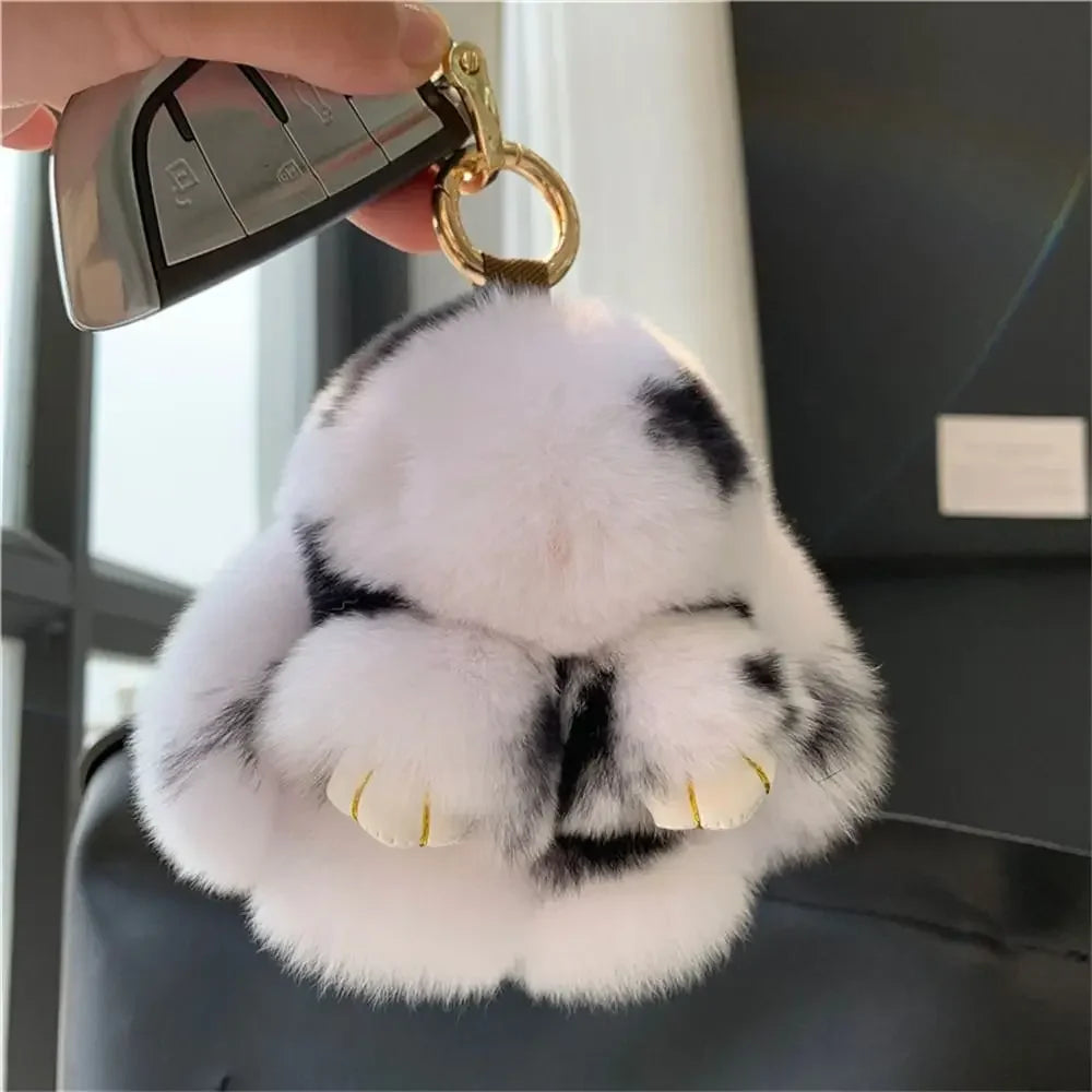 Cute Rabbit Bow Plush Keychain Bag Charm Gift for Girls and Women