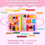 Montessori Toddler Busy Board Activity Book for Fine Motor Skills Learning