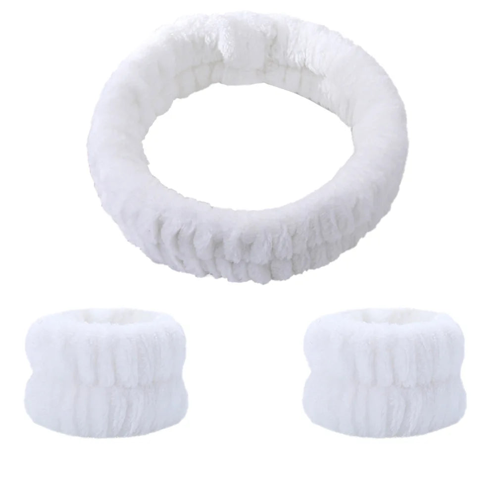 Face Wash Headband & Absorbent Wristband Spa Set