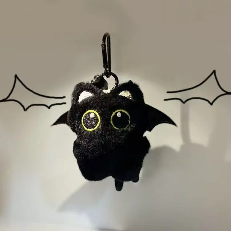 Cute Black Cat Plush Keychain Kawaii Bag Charm