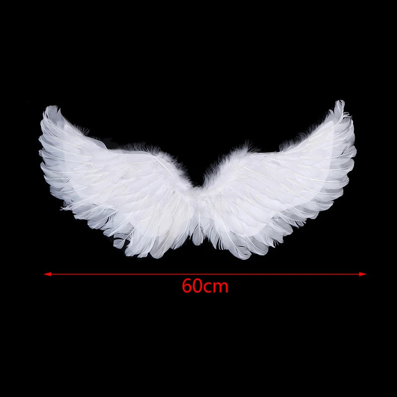 Kids Adult Party Swallow White Angel Feather Wings Halo Magic Wands Cosplay Elastic Straps Wedding Halloween Birthday Props