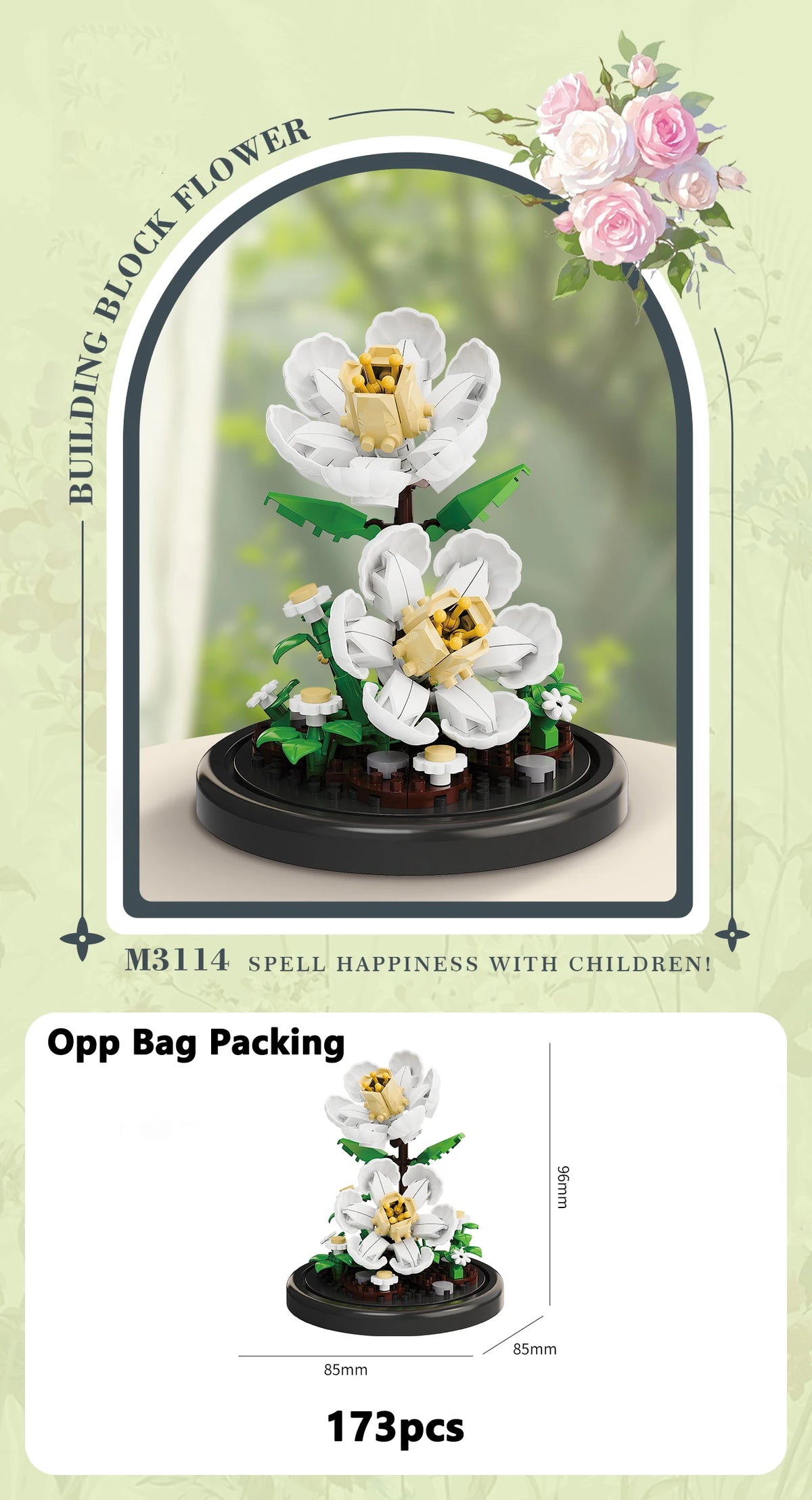 Eternal Flower Bouquet Bonsai Micro Building Blocks Set