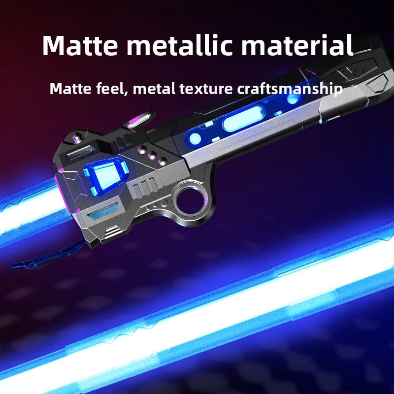 Children Colorful Glowing Sword Toys Telescopic Music Laser Sword 2-in-1 Rotating Decompression Toy Light Sword Kids Adult Toys