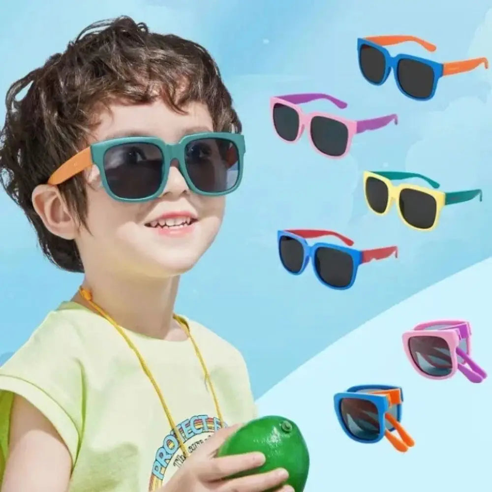 Square Foldable Kids UV400 Sunglasses for Boys & Girls