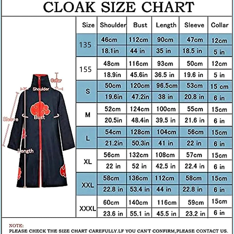 Anime Akatsuki Cosplay Costume Red Cloud Robe with Necklace Headband Ring Set for Role Play Child and Adult Game Costume