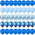 40Pieces Blue Set Balloons Metal Latex Confetti Balloon Wedding Valentine's Day Globos Baby Shower Birthday Party Decorations