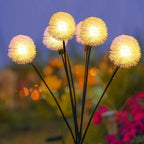 Solar Powered Plush Ball Lights for Outdoor Courtyard Atmosphere Decoration, Lawn Decoration, Dandelion Ground Mounted Lights