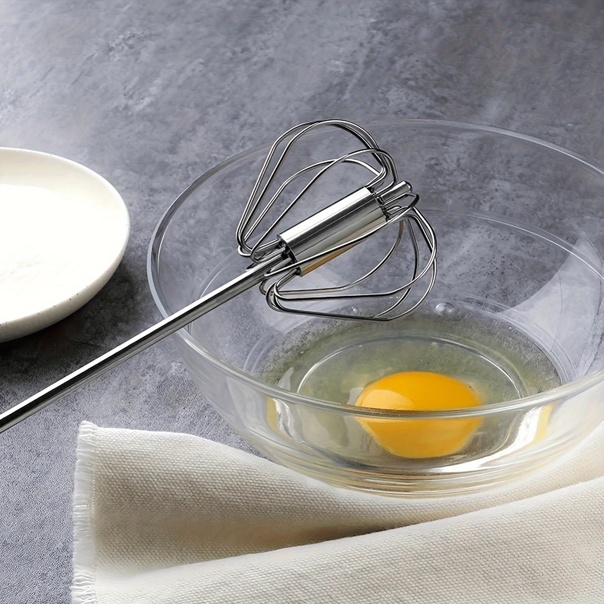 Stainless Steel Semi Automatic Egg Beater – Manual Push Whisk Mixer