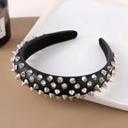 Punk Wide Elastic Eyelet Headband for Women