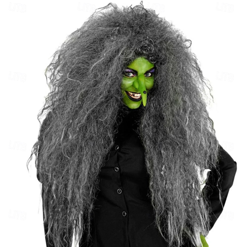 Synthetic Hair Grey Wild Witch Wig – Witch Hair for Halloween Cosplay Costume Parties Role Play and Fantasy Events