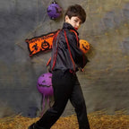 Girls Boys Vampire Dress Kid Ghost Bride Gothic Cosplay Vampire Devil Bat Halloween Costume Vampiran Carnival Outfit Clothes