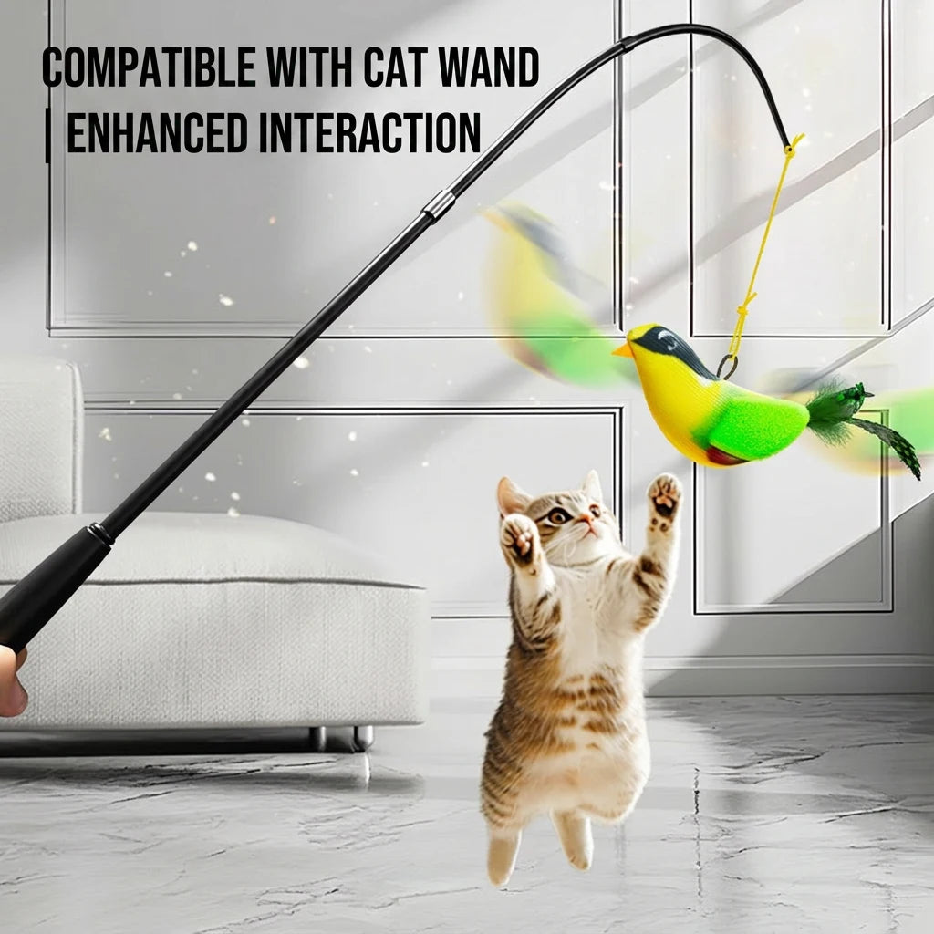 Interactive Wall Hanging Bird Cat Toy with Catnip for Indoor Play