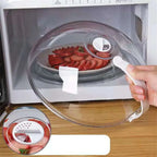 Microwave Food Splash Proof Cover Transparent Lid with Steam Vent & Handle