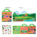 Reusable Cartoon Sticker Book for Kids Multiple Scenos DIY Puzzle Game Educational Learning Classic Toys for Child Age 2-4 Gifts