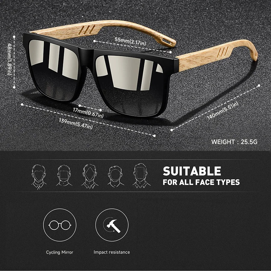 Vintage Square Polarized UV400 Sunglasses for Men & Women