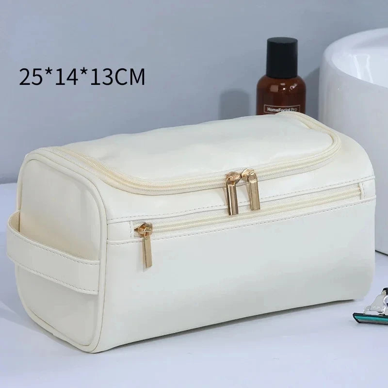 Leather Hanging Travel Toiletry Bag for Men & Women