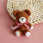 Cute Bear Couple Crochet Keychain Matching Animal Charm