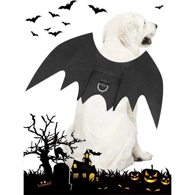 Small Dogs Harness Halloween Pet Bat Wings Dog Bat Costume Wings Halloween Accessory for Puppy Dog Cat Halloween Party Decor