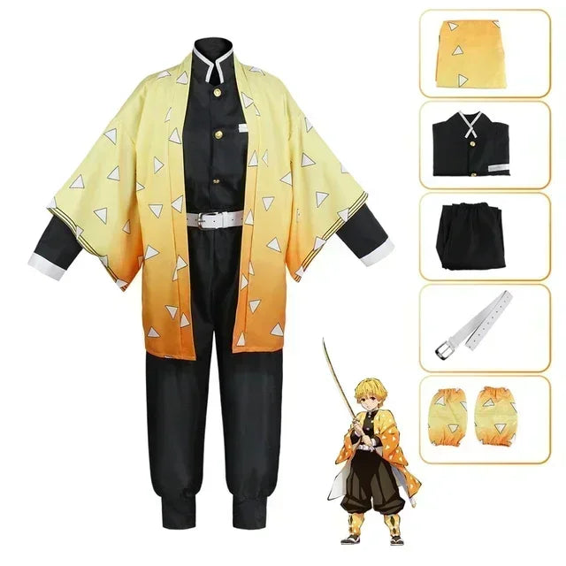 Anime Kimetsu No Yaiba Kamado Nezuko Cosplay Kostuum Kimono Demon Slayer Cosplay Pruiken Haren Halloween Carnaval Vrouwen Outfit