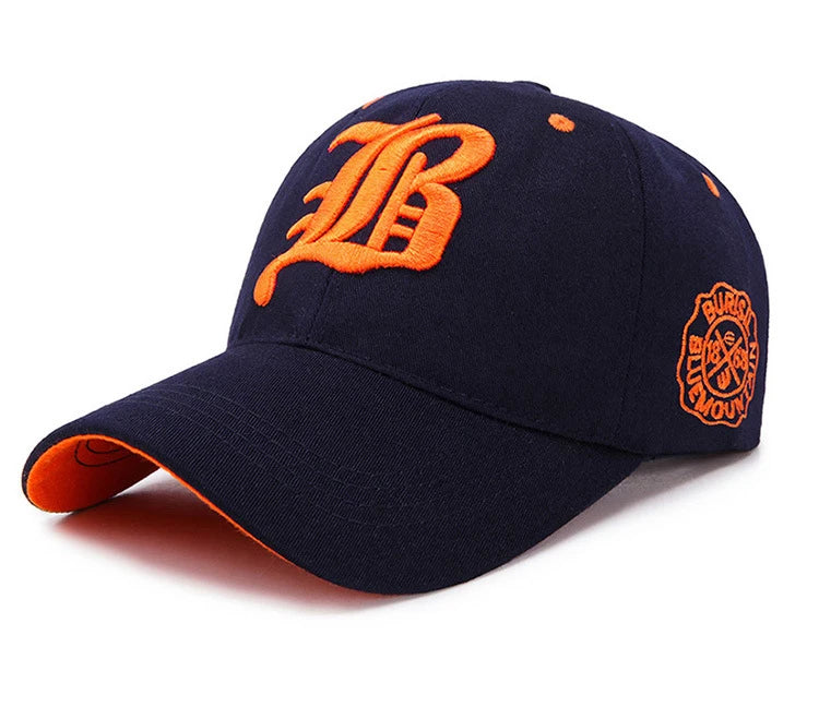 Embroidered Cotton Snapback Baseball Cap for Casual Outdoor Style